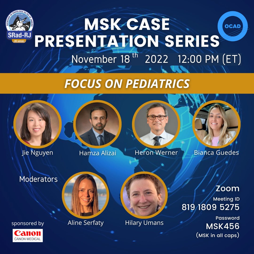 Hey everyone, join us for the last session of the year. Pediatric MSK is so often a challenge for so many of us… Don’t miss out 😉 Note this is a different time than usual: This Friday 12PM (ET) 🇺🇸 2PM Brazil time 🇧🇷 #orthotwitter #mskrad #radres @ocad_msk