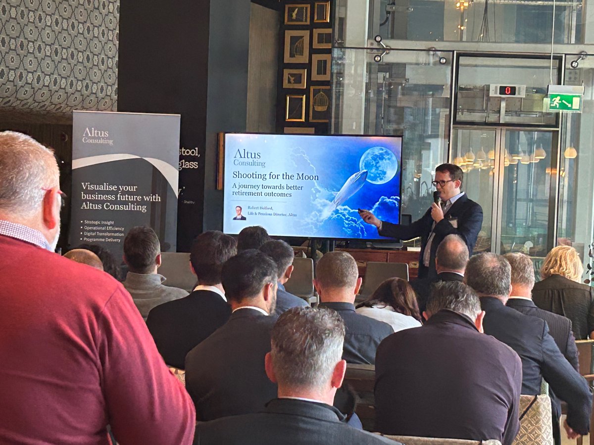 AltusCons's tweet image. Great to see so many people at our Breakfast Briefing for the launch of our new #pensions #whitepaper - Shooting for the Moon: A journey towards better retirement outcomes. 

Paper available to download 👉 loom.ly/rrDX6VY

 #ConsumerDuty #ValueforMoney #Data