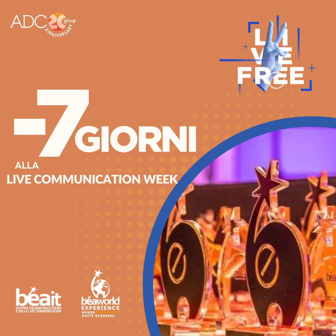 #BeaItalia, Festival Italiano degli #Eventi e della Live #Communication ti aspetta settimana prossima con due giorni dedicati ai top players del settore, presso PratiBus District, viale Angelico 52 #Roma.
🟠Per partecipare acquista il tuo Delegate Pass 👉 ticket.besteventawards.it