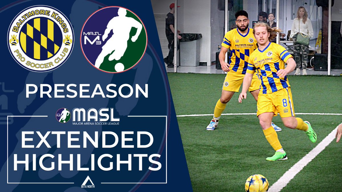 ⚽️ <a href="/MASL3com/">MASL 3</a> Preseason Friendly
🏟 Baltimore Kings vs. Fredericksburg Fire | Match Highlights
👀 youtu.be/wRtai0HDtbY
⏰ Today @ 1 pm EST
#ProArenaSoccer | #MASL3 🇺🇸⚽️
<a href="/BetaNorthIT/">Beta North</a> | <a href="/ProSocAlliance/">Pro Soccer Alliance</a>