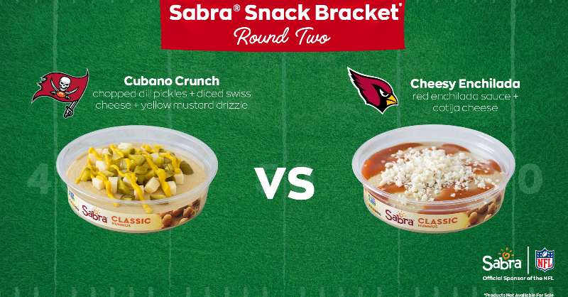 Vote now in the second round of our 2022 Sabra Snack Bracket 🏈. We’ll be randomly selecting voters to try the winning flavor inspired by your favorite NFL teams. Click here to vote: twitter.com/Sabra/status/1…