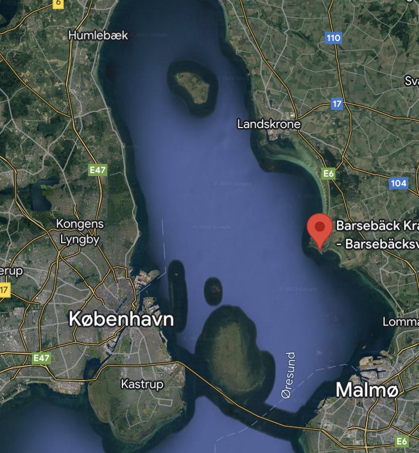 impevius's tweet photo. @TerribleMaps Worst neighbour ever. Sweden had for decades a nuclear power plant 15 km from the centre of the Danish capital https://t.co/awYDGFY2df