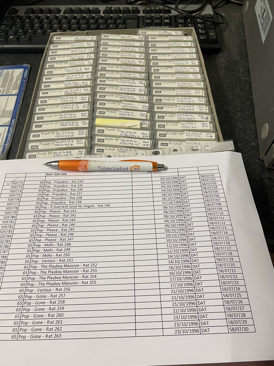 SpecialistAVLtd's tweet photo. #dattape #archives #wav #checksum @NLIreland @IFI_Dub https://t.co/6GQDqqFZzM