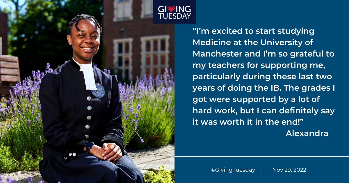 Giving Tuesday is fast approaching, your gift could make a huge impact to a disadvantaged pupils' future. A CH education transforms the lives of young people, here’s what Alex one of last year's leavers said about her CH experience: #GivingTuesday ❤️🎁