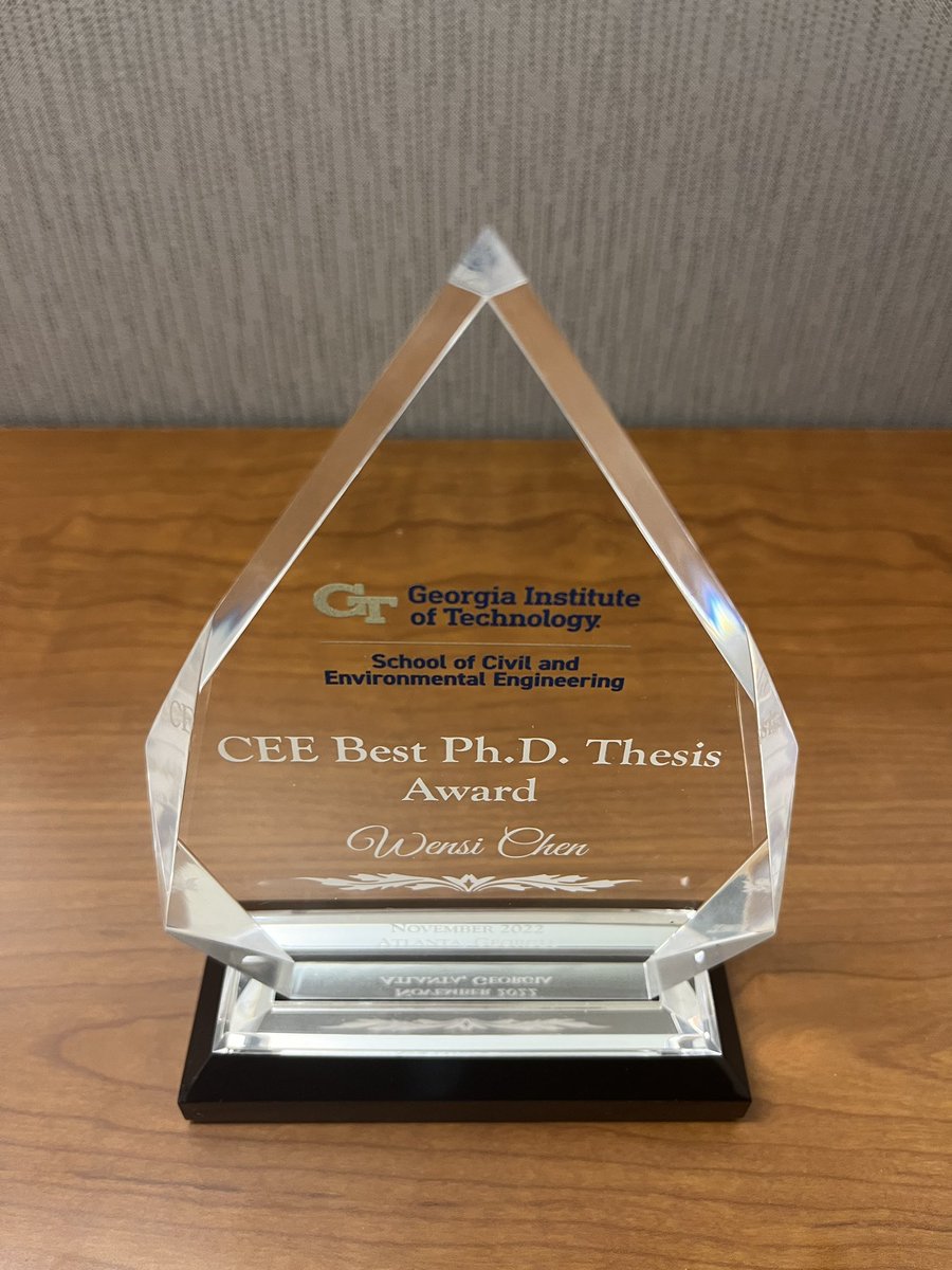 Excited to share that I received the 2022 best Ph.D thesis award from <a href="/CEEatGT/">Georgia Tech CEE</a>. Thank the school for providing me a caring and inspiring environment for my graduate study. Really appreciate the support and guidance from my best Ph.D. advisor <a href="/Xing_Xie_GT/">Xing Xie 谢兴</a>.