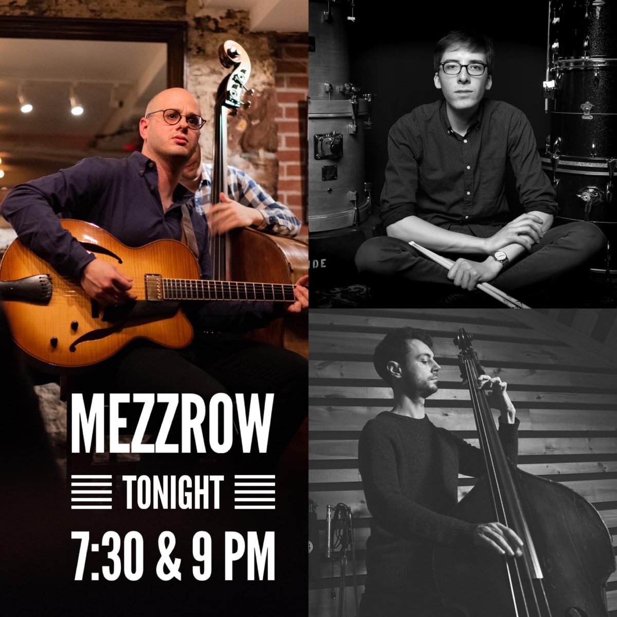 I promise you we don’t look this serious in person. Hope to catch y’all tonight at Mezzrow for some trio vibes with Rick Rosato and Jimmy Macbride. 
730 and 9 pm