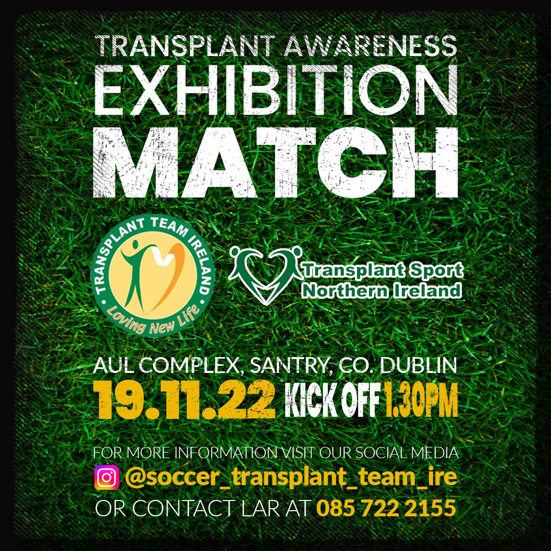 Looking forward to the weekend! Our football team had their first competitive games in Leeds this year @WHBTG . Now we're meeting up with our neighbours @TeamIreland1 on Saturday to promote organ donation and benefits of keeping fit post-transplant. Good luck to all taking part!