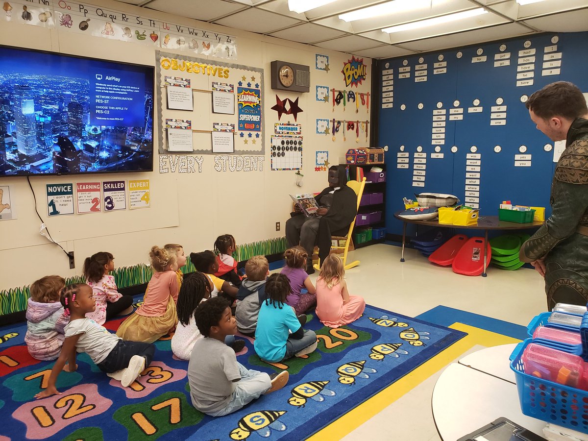 The #SpeakUp super heroes have made it to the Kindergarten classes of PES and are reading them some stories! Pre-K is next!