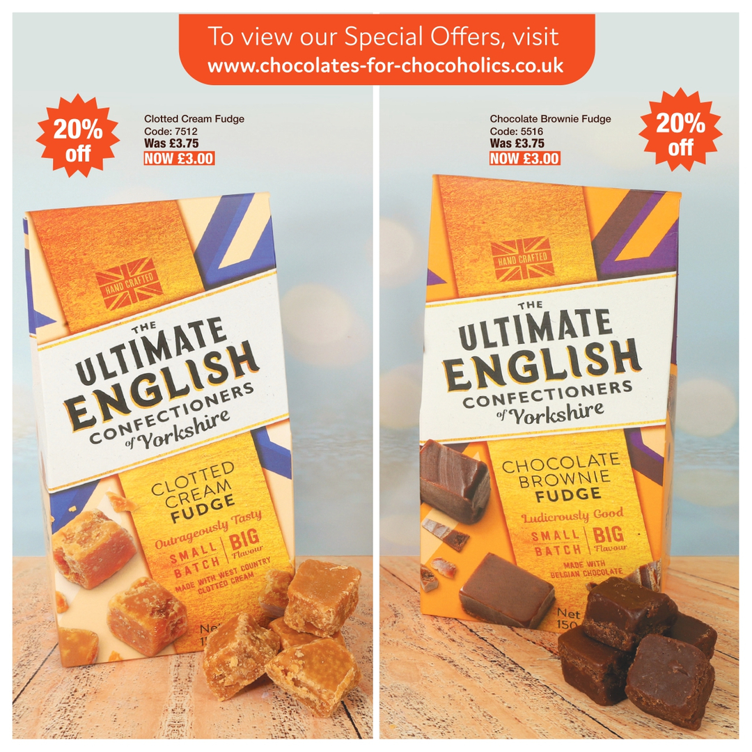 Have you seen some of our special offers??

Owl Cupcakes  - 30% off = £3.46
Polar Bear Bomb Cracker - 30% off = £3.15
Football Character Box - 20% off = £2.80
Hugs &amp; Choc Bag  - 20% off = £18.00
Lux Choc Bombe Cracker - 30% off = £3.15
Brownie Fudge - 20% off = £3.00
Green