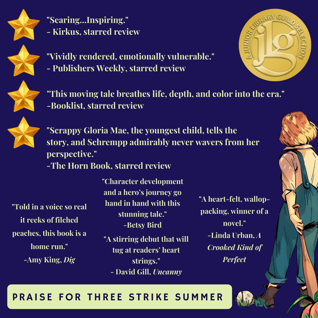 SkylerSchrempp's tweet photo. #ThreeStrikeSummer #MGLit #HistoricalFiction #StarredReview #VCFAWCYA @KirkusReviews
@PublishersWkly
@ALA_Booklist
@HornBook
@SimonKIDS https://t.co/NB6N8o0edD