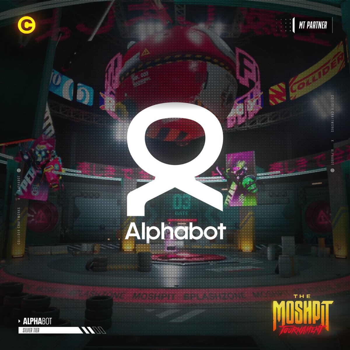 𝗧𝗢𝗨𝗥𝗡𝗔𝗠𝗘𝗡𝗧 𝗣𝗔𝗥𝗧𝗡𝗘𝗥 #𝟬𝟱: @AlphabotApp 🧩
 
Partner Tier: Silver ⚪️
 
Welcome to the party, amigos.
 
#MoshpitTournament🏆