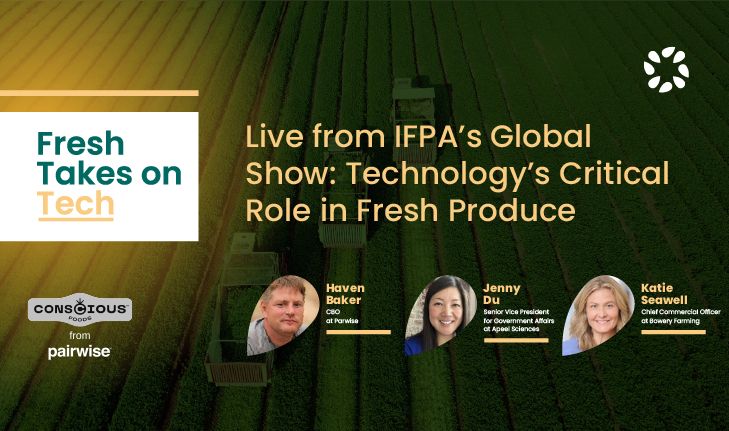Hear how fresh produce is innovating in a way it never could before! Listen to this very special live podcast from @IFPA’s 2022 Floral and Produce show featuring <a href="/PairwisePL/">Pairwise</a>, <a href="/apeelsciences/">Apeel Sciences</a>, and <a href="/BoweryFarming/">Bowery Farming</a>. #agtech #foodtech

hubs.li/Q01sqMJN0