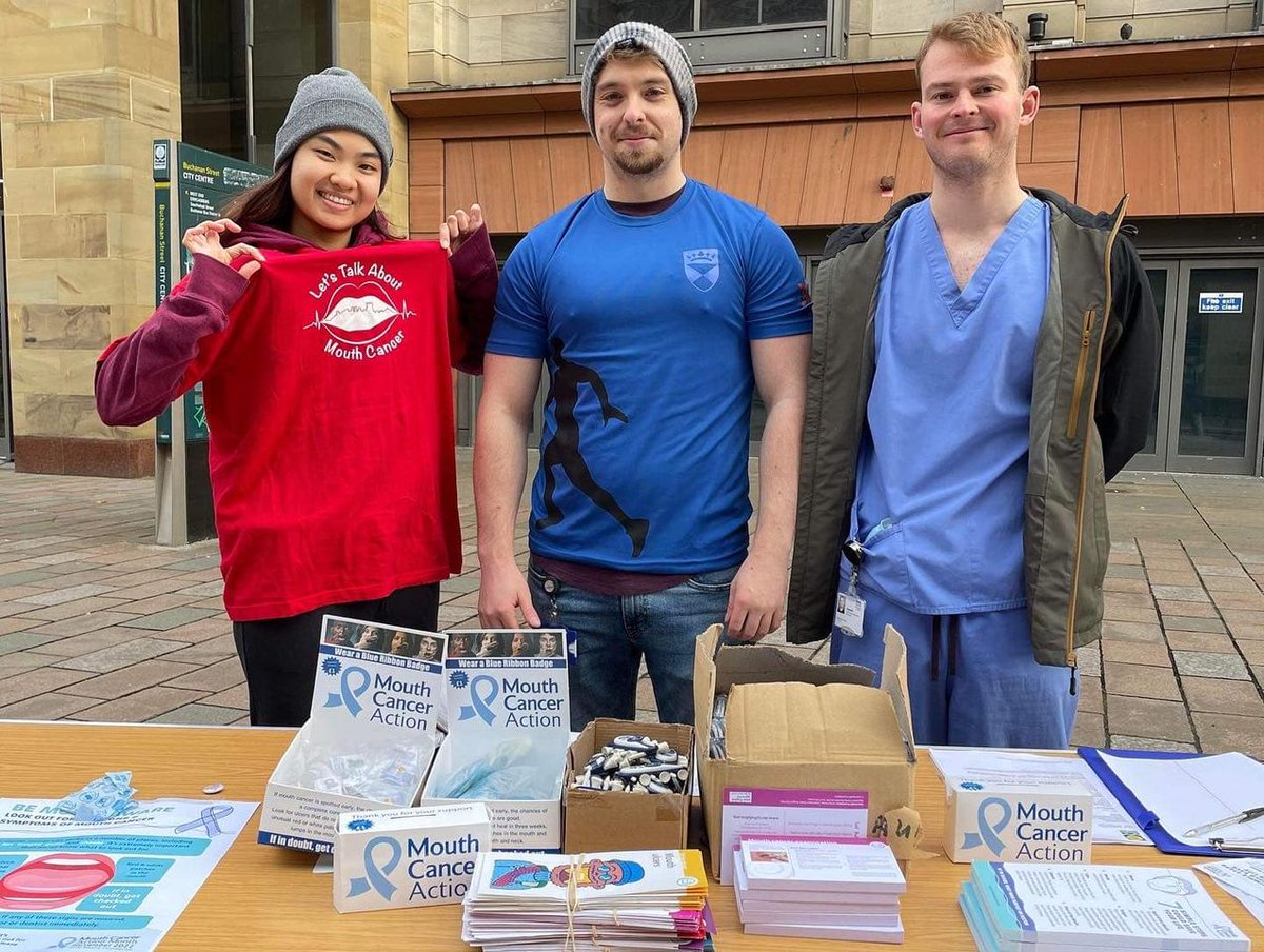 GOHISS (@gohiss_gla) on Twitter photo Some of our amazing volunteers are running a stall on Buchanan street today for Mouth Cancer Awareness! 📣
Helping to spread awareness to the public about mouth cancer and how to do a mouth check! 💙
#mouthcanceractionmonth #bluewednesday
<a href="/UofGDental/">UofGDentalSchool</a> Some of our amazing volunteers are running a stall on Buchanan street today for Mouth Cancer Awareness! 📣
Helping to spread awareness to the public about mouth cancer and how to do a mouth check! 💙
#mouthcanceractionmonth #bluewednesday
<a href="/UofGDental/">UofGDentalSchool</a>