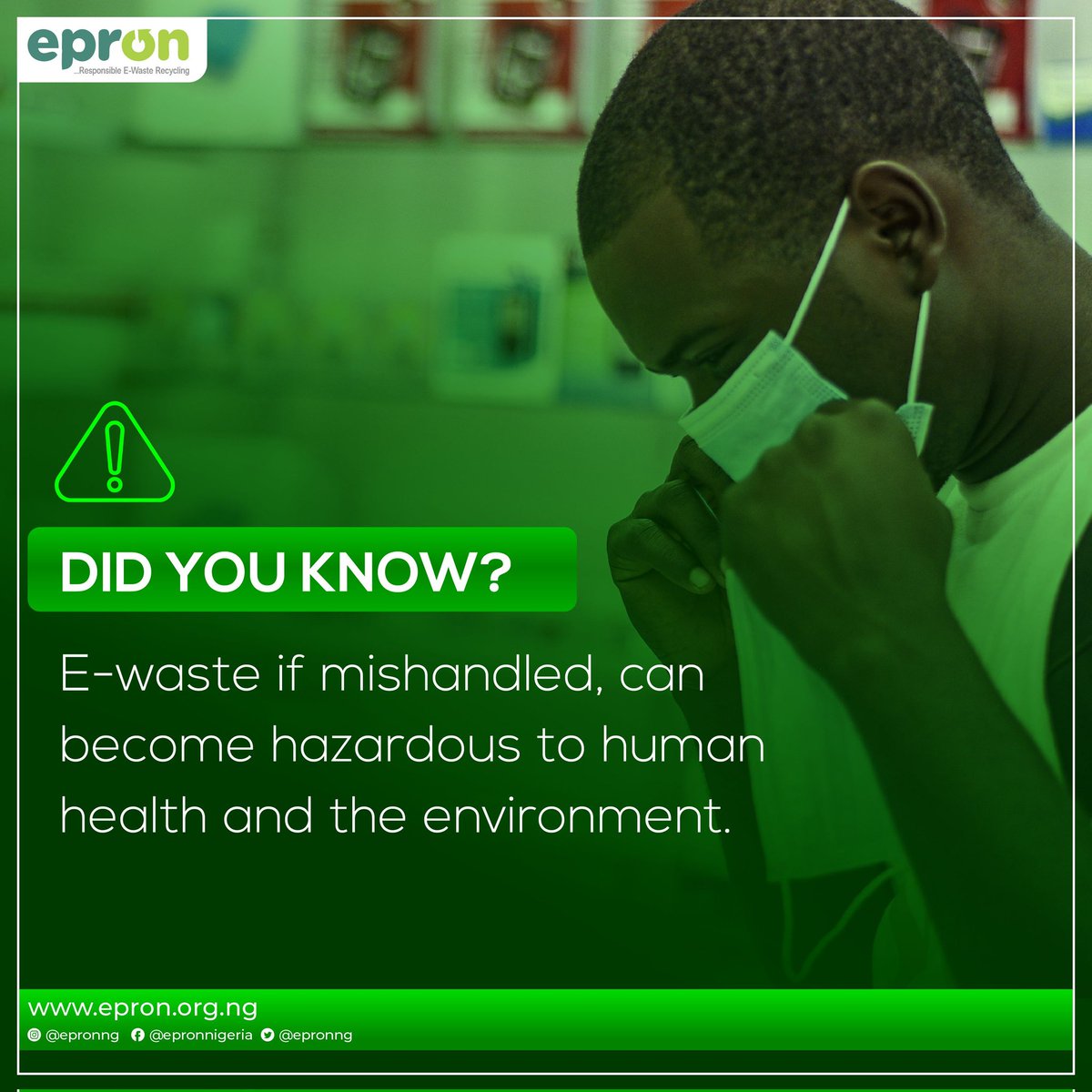 EpronNg's tweet photo. Which is why it is so important we spread awareness on this growing problem and the threatening aftermath.

To avoid these toxic effects of e-waste, it is crucial to properly e-cycle, so that items can be recycled, refurbished, resold, or reused.

#epron #ewaste #ewastemanagement https://t.co/SEIhwruPDL