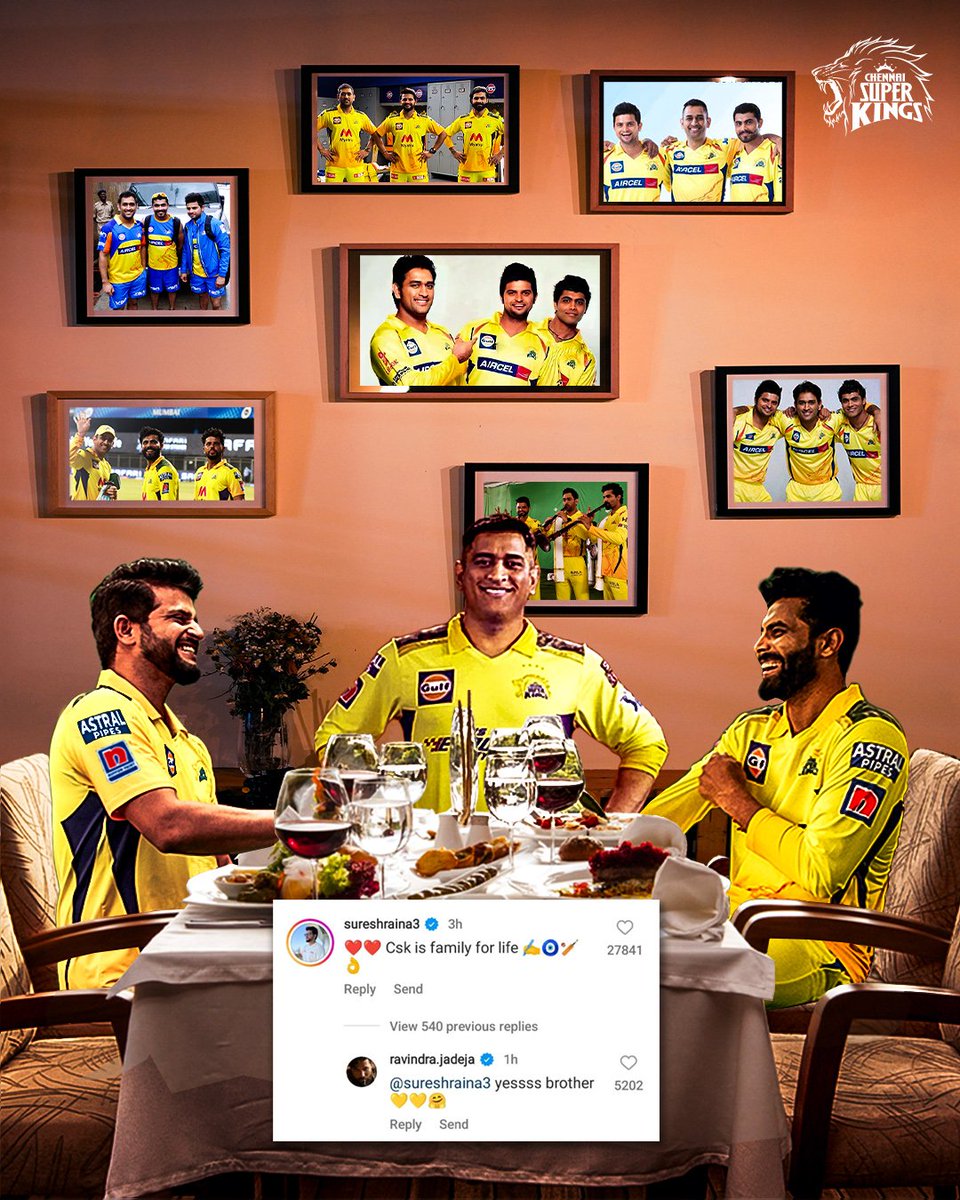 The trio that transcends all ‘once upon a time’s and ‘happily ever after’s! #378 🦁💛

#WhistlePodu #Yellove 💛 <a href="/imjadeja/">Ravindrasinh jadeja</a>
