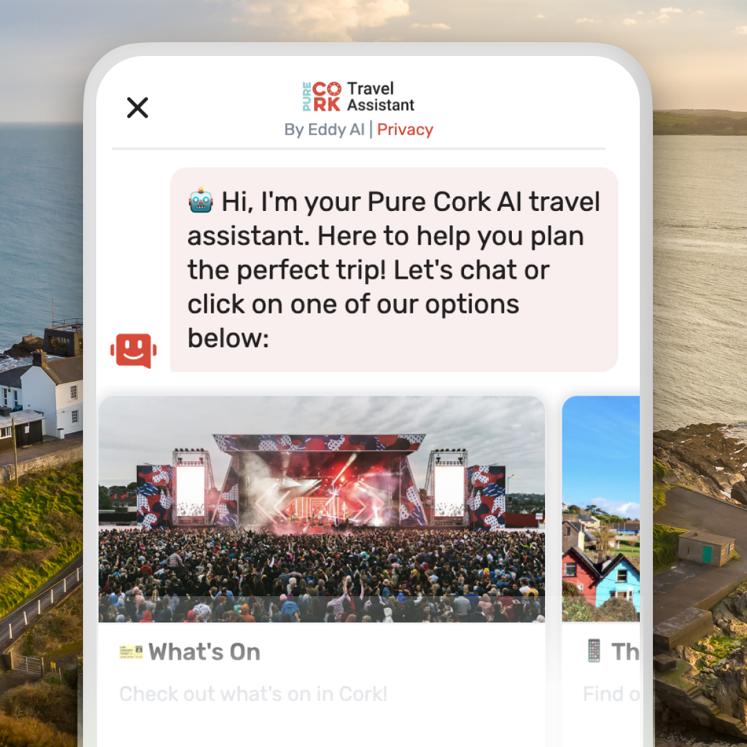 Plan your perfect trip to @pure_cork with the AI travel assistant»purecork.ie/cork-sounds-go… Find the best flights, accommodations, and activities in Cork by simply chatting with the AI assistant Use #EddyAI to attract more travelers to your destination: »eddyai.com