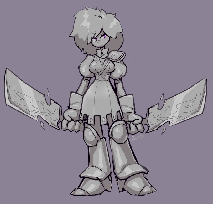 Random girl with chunky swords that I drew up 
