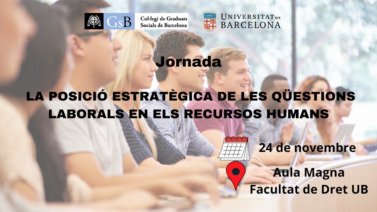 📌Si t'interessen els #RH dins l'àmbit #laboral i viceversa, aquesta és la teva oportunitat de conèixer la visió i anàlisi d'experts i expertes de primer nivell.
Amb la col·laboració de <a href="/Dret_UB/">Facultat de Dret UB</a>
Reserva ja la teva plaça! 👇🏼
graduados-sociales.com/ca/ub
#graduatssocials #FormacióGSBGLl