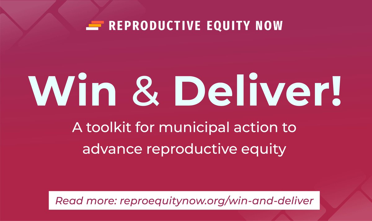reproequity_now's tweet image. TODAY we’re launching our Win &amp;amp; Deliver Toolkit, a municipal guide to repro action! Municipal leaders can play an enormous role in expanding access to reproductive health care in this moment of crisis.

Check it out! ⬇️
reproequitynow.org/win-and-deliver