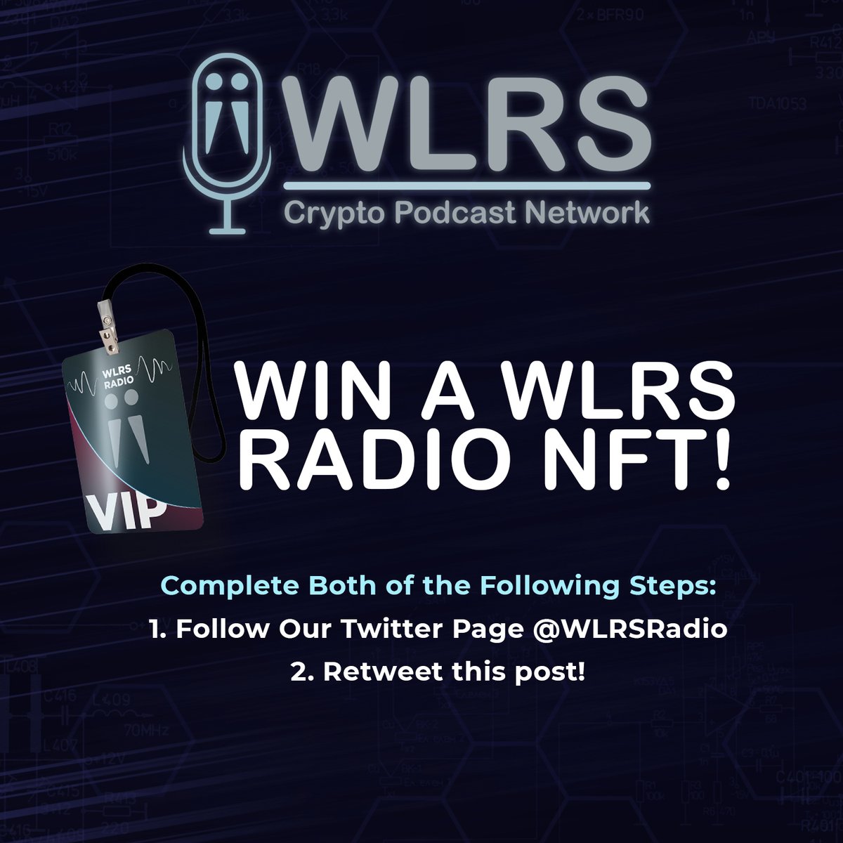 WLRSRadio's tweet photo. Another Easy Week #NFT #Giveaway ! 

WIN A WLRS RADIO VIP NFT
---
To Enter:
Follow us @WLRSRadio 
&amp; Retweet this post
---
Benefits:
* Private Chat Access
* Free Mail Bag Messages (get read on air)
* Listen to recordings live and interact with the hosts https://t.co/dSknOzYzko