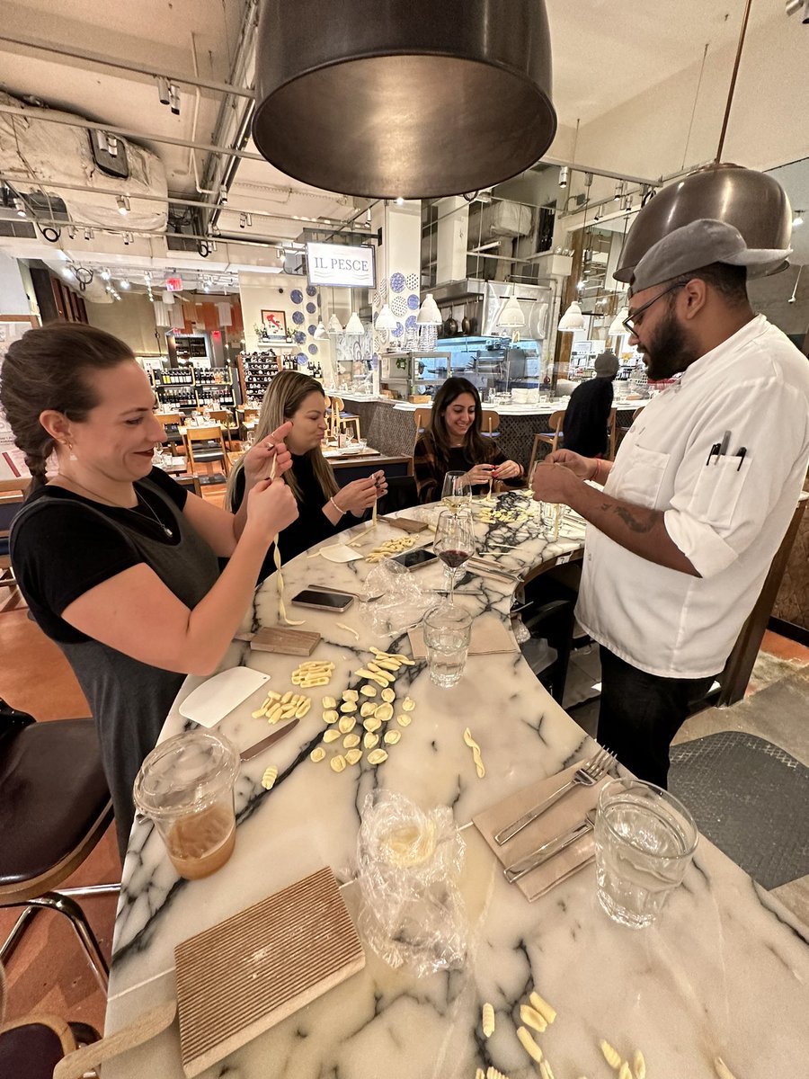 NYUGSOMpathres's tweet photo. Another month, another #wellness event, this time attending a pasta workshop by il pastaio at @eatalyusa where we learnt all about dough &amp; pasta shapes, followed by a two course meal 🍝 The instructor was definitely impressed by our residents’ dexterity! #PathTwitter #PathMatch23 https://t.co/uqYqPoyzLc