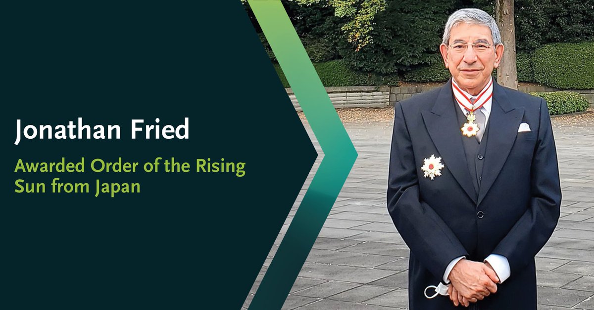 Congratulations to Jonathan Fried on being honoured with the Order of the Rising Sun, Gold and Silver Star from the Government of Japan for his many contributions to strengthening relations between Japan and Canada. okt.to/LY4wor