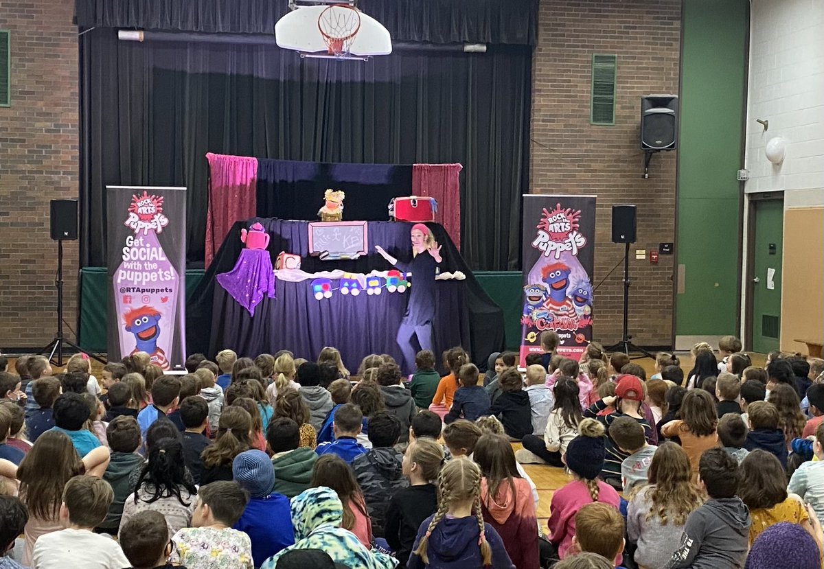 HCentennialPS's tweet photo. Always so great to have @rtapuppets drop by and share laughter and a message positivity. Such an amazing production. @OCDSB The giggles could be heard down the hall. https://t.co/CFlJ15j6ON