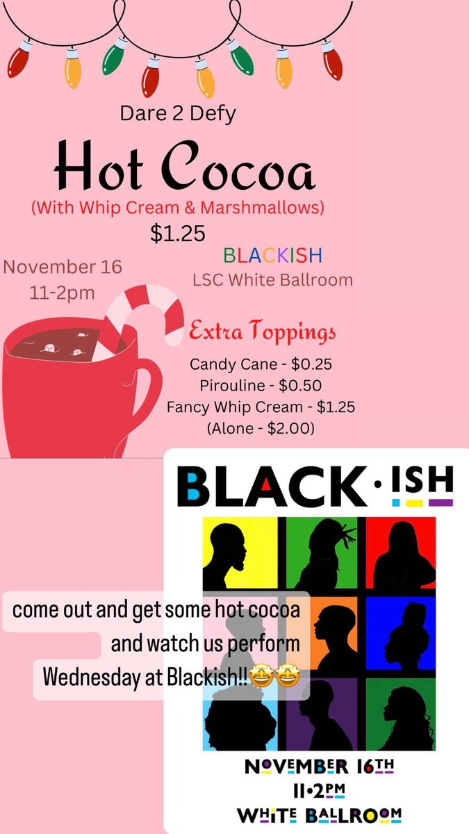 45 degrees… sounds like perfect weather for hot cocoa to me. Stop by our table and pick up your delicacies you won’t regret it😌