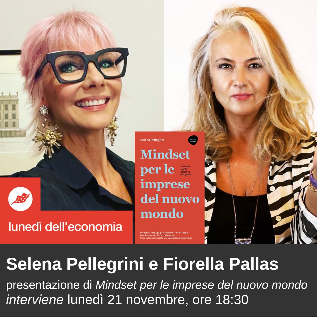 Libreria ItalyPost (@libreriapost) on Twitter photo Lunedì 21 novembre alle 18.30 #SelenaPellegrini presenta "MINDSET PER LE IMPRESE DEL NUOVO MONDO" (<a href="/DarioFlaccovio/">Dario Flaccovio Editore</a>) con <a href="/fiorellapallas/">Fiorella Pallas</a>
Conduce
Maria Gaia Fusilli (<a href="/mgaiaf/">Maria Gaia Fusilli</a>)
Iscriviti su bit.ly/3UkQbNb Lunedì 21 novembre alle 18.30 #SelenaPellegrini presenta "MINDSET PER LE IMPRESE DEL NUOVO MONDO" (<a href="/DarioFlaccovio/">Dario Flaccovio Editore</a>) con <a href="/fiorellapallas/">Fiorella Pallas</a>
Conduce
Maria Gaia Fusilli (<a href="/mgaiaf/">Maria Gaia Fusilli</a>)
Iscriviti su bit.ly/3UkQbNb
