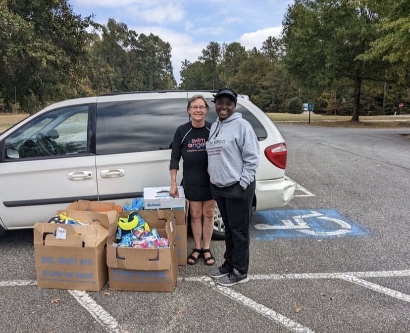 Autism wonders donated children’s swim kits, swim wear, aquatic toys and a few swimming essentials to @angelfishga they diligently provide swimming lessons/services for the special needs population💙. We appreciated what they do for the autism community here in Gwinnett County.