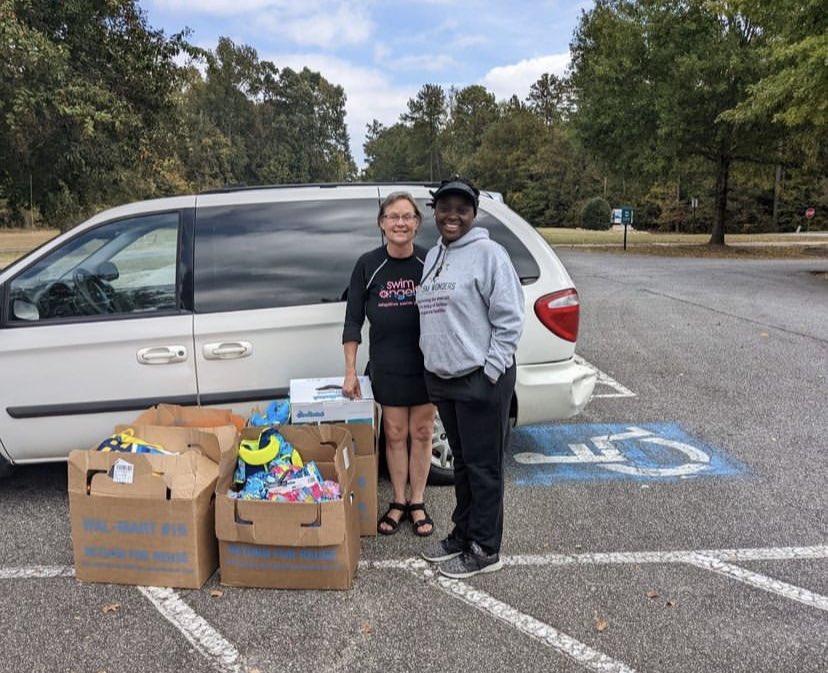 WondersAutism's tweet photo. Autism wonders donated children’s swim kits, swim wear, aquatic toys and a few swimming essentials to @angelfishga they diligently provide swimming lessons/services for the special needs population💙. We appreciated what they do for the autism community here in Gwinnett County. https://t.co/ds2VWD7D9O