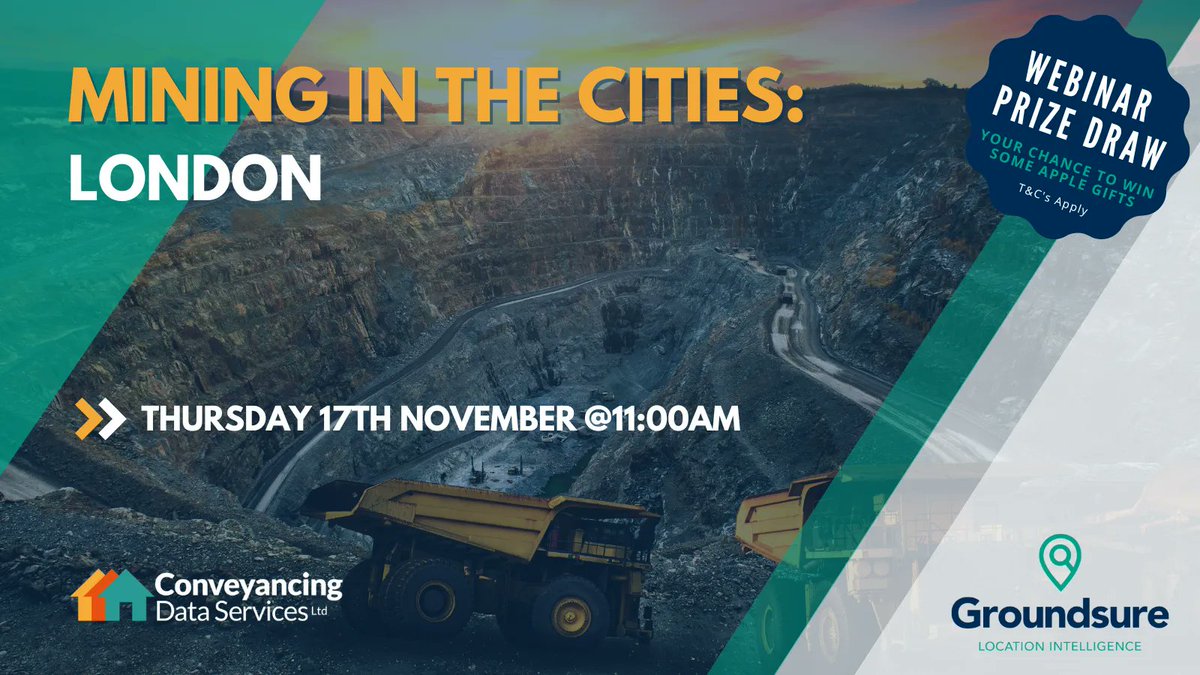 There is still time to register for TOMORROW'S <a href="/Groundsure/">Groundsure</a> webinar on 'Mining in the cities: London'. In this session, we are discussing the importance of investigating mining and ground stability risks in and around London.
Register here >>> buff.ly/3OhKIoc
