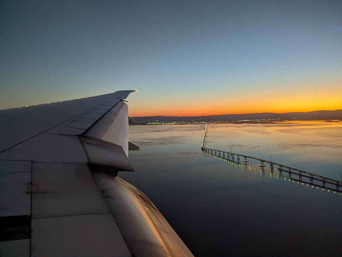 Almost home! Beautiful sunrise in SFO.