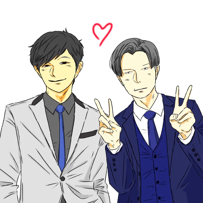パンサーの向井さんと岩井さんです!かわいいかわいいかわいいかわいいかわいい言いながら描きましたカワイイ…#ハライチ #岩井勇気#パンサー #向井慧 
