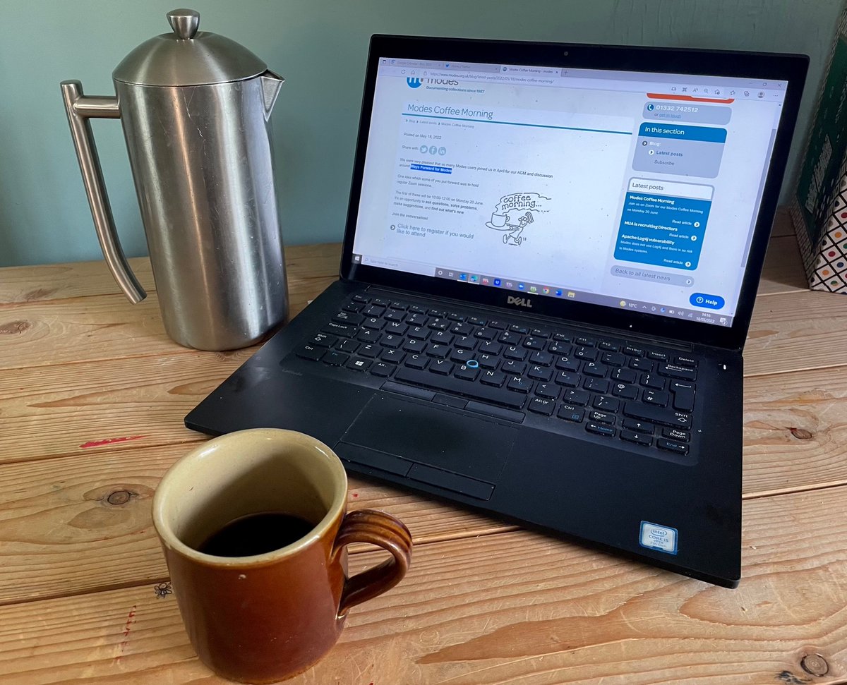 Modes COFFEE MORNING ☕️ Tuesday 6th December 10am-12pm
Join us to see how <a href="/modesusers/">Modes</a> is responding to latest Spectrum revisions @CollectionTrust in Spectrum 5.1 #RethinkingCataloguing #MuseumDocumentation 
Sign up here bit.ly/3hLWvil