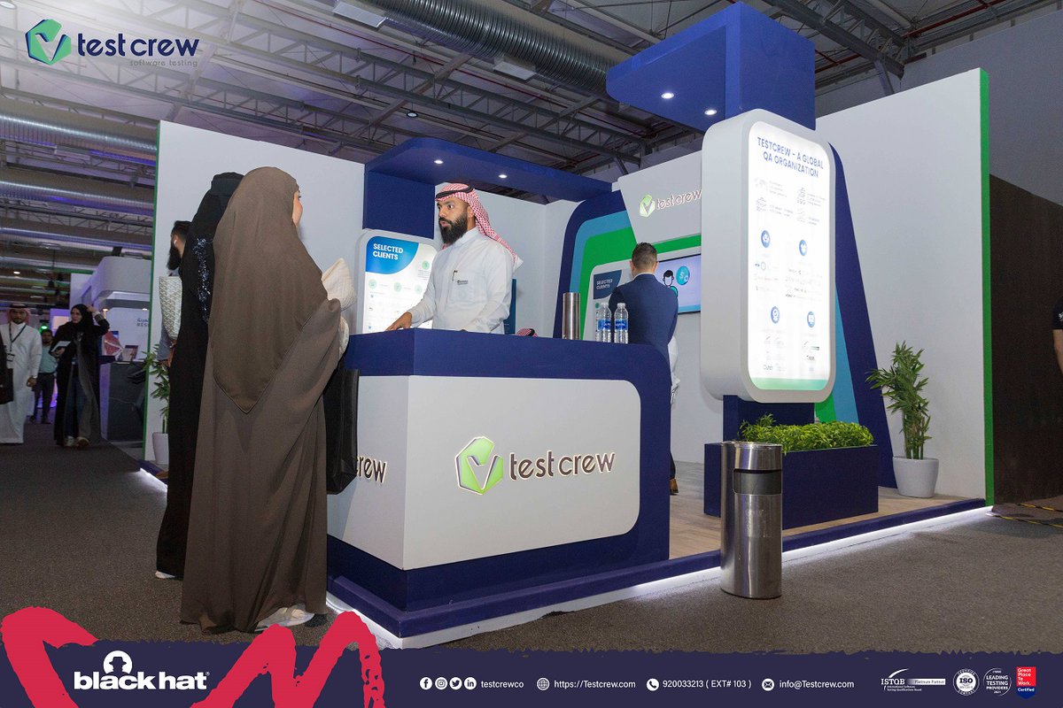TestCrewCo's tweet photo. Welcome to TestCrew's booth at Black Hat!
Come discuss ideas, opportunities, and plans with us, and know more about TestCrew software quality and #testing services!
Thanks, @Blackhatmea for organizing such an amazing event in Saudi Arabia.
#TestCrew
#cybersecurity #BlackHat https://t.co/y1IIV16uUH
