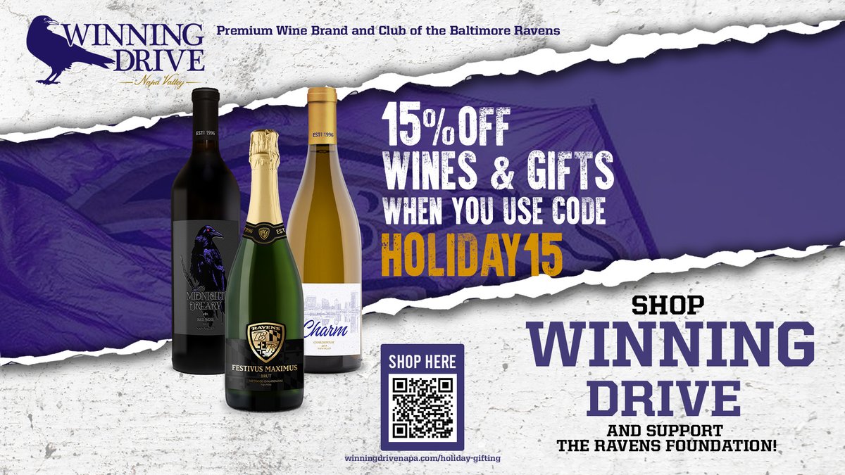 RavensPromos's tweet photo. Looking for the perfect gift this holiday season? We’ve got you covered with our easy-to-order premium @Ravens themed wine gift sets! 🍷🎁
 
Visit https://t.co/R0NQvFx6Av to use the code HOLIDAY15 to get 15% OFF from all wine &amp; gift sets.

@WinningDriveNV https://t.co/sUYrcciVdR