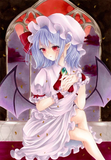 久しぶりに大きいサイズレミリア・スカーレット#コピック #イラスト#東方Project 