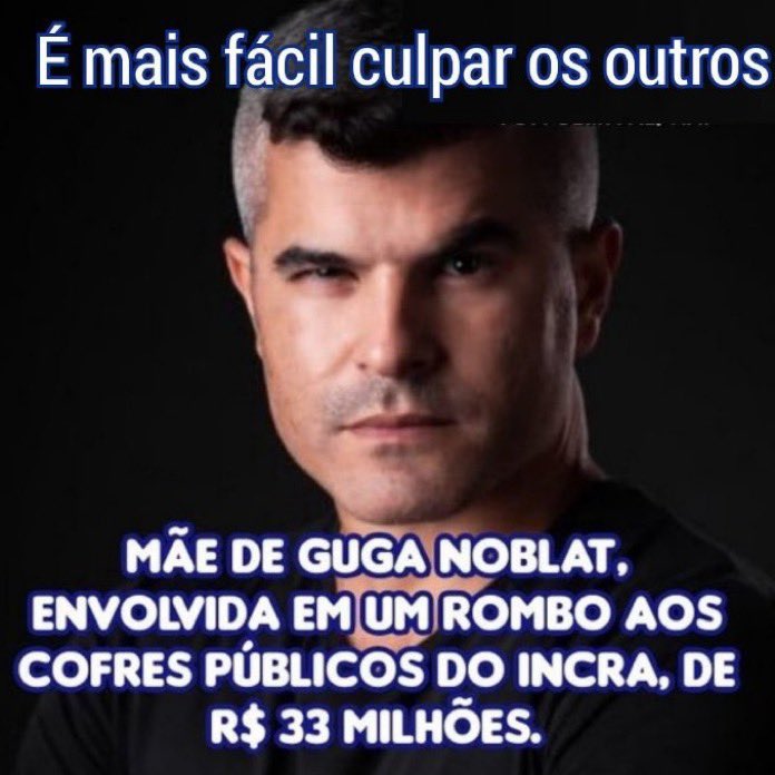 AndrFer73138743's tweet image. Bom dia querido @GugaNoblat , ainda não perdemos e muito menos somos “mané” , como prova disso, iremos atrás dos 30 milhões que sua querida mamãe desviou do Incra!!! Até breve!!