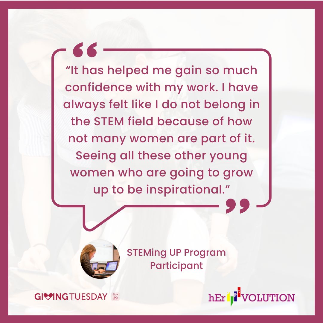 hEr_VOLUTION's tweet photo. We inspire girls and gender non-conforming youth to embrace STEM careers. Here is the outcome from the #STEMingUP program.
This @GivingTuesdayCa consider supporting by becoming a monthly donor to help continue breaking barriers for the leaders of tomorrow.
#GivingTuesdayCA https://t.co/pMXdgzYb1C
