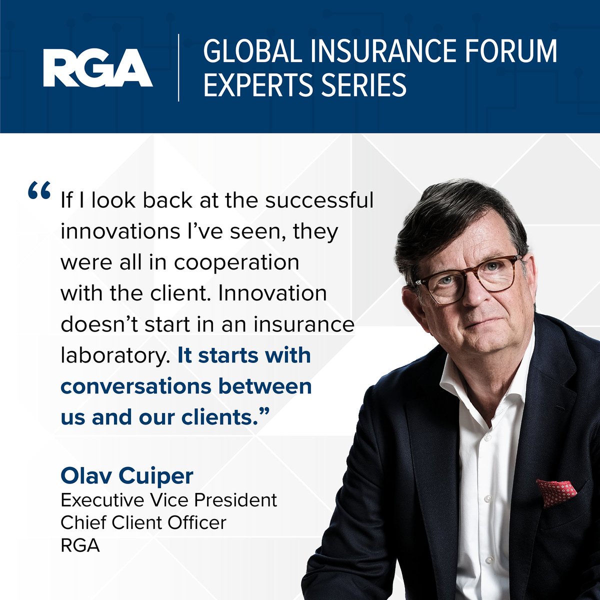 RGA (@rga_re) on Twitter photo As the insurance ecosystem grows more complex, RGA’s laser focus on clients’ needs has never been more important. Olav shares how a culture of innovation creates meaningful solutions for consumers in a new interview with <a href="/ITLupdates/">ITLThoughtLeadership</a> and <a href="/IISSocialMedia/">International Insurance Society</a>. bit.ly/3UZX8TF As the insurance ecosystem grows more complex, RGA’s laser focus on clients’ needs has never been more important. Olav shares how a culture of innovation creates meaningful solutions for consumers in a new interview with <a href="/ITLupdates/">ITLThoughtLeadership</a> and <a href="/IISSocialMedia/">International Insurance Society</a>. bit.ly/3UZX8TF