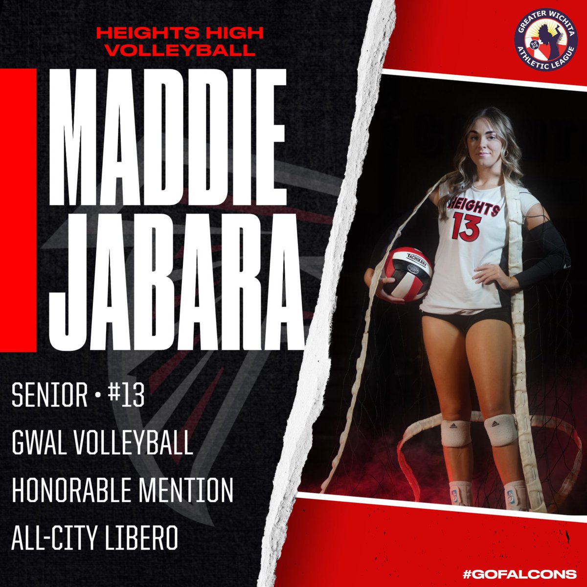 WHtsVolleyball's tweet photo. Congratulations to Sr. Maddie Jabara on earning Honorable Mention All-City Greater Wichita Athletic League! @WhtsAthletics @FalconFlip92 @WHtsMedia https://t.co/iWhNZgEpHR