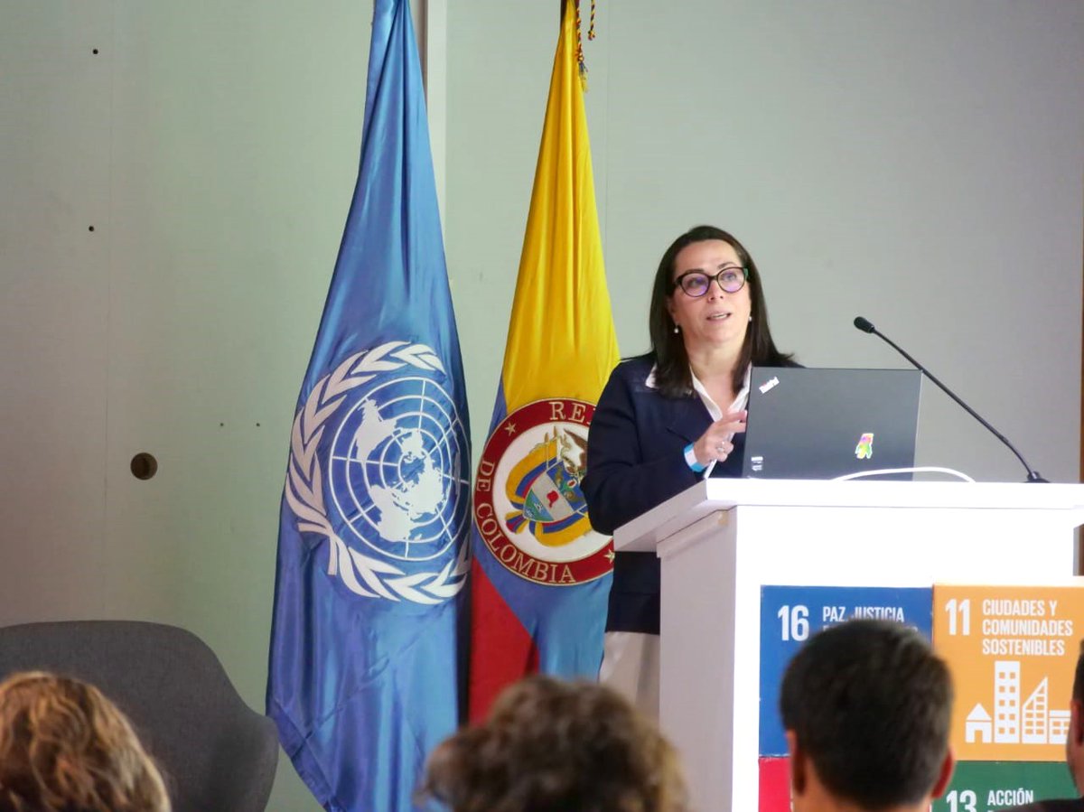 onucolombia's tweet photo. “El logro de los ODS requiere transformaciones estructurales que sólo se lograrán a través de estrategias de financiación que combinen distintas fuentes” @VillarMireia sobre lo estratégico de unir esfuerzos de todos los sectores en pro de la agenda 2030. #alianzasquetransforman https://t.co/r4vPJ8Qkc2