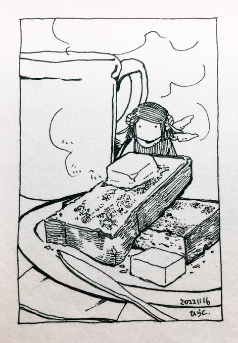 11/16:
あなたの朝を元気にする仕事。
A job to cheer you up in the morning.

 #Pavot  #ペン画 