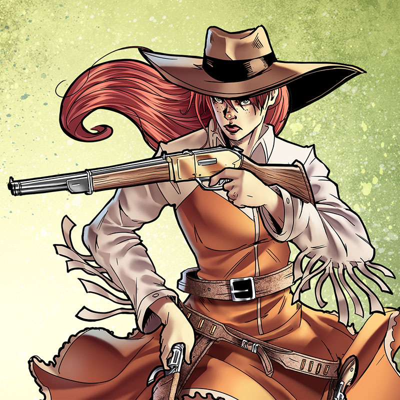 “An expert markswoman and independent spirit, she hunts game to sell to the local mercantile to make ends meet instead of accepting a marriage proposal that could solve all her problems.”  

#cosplayoftheday #NFT #cowgirl