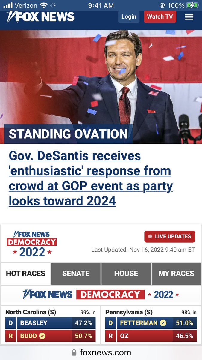 Look at what is on the very top of Fox News homepage.  Sending a little bit of a message?