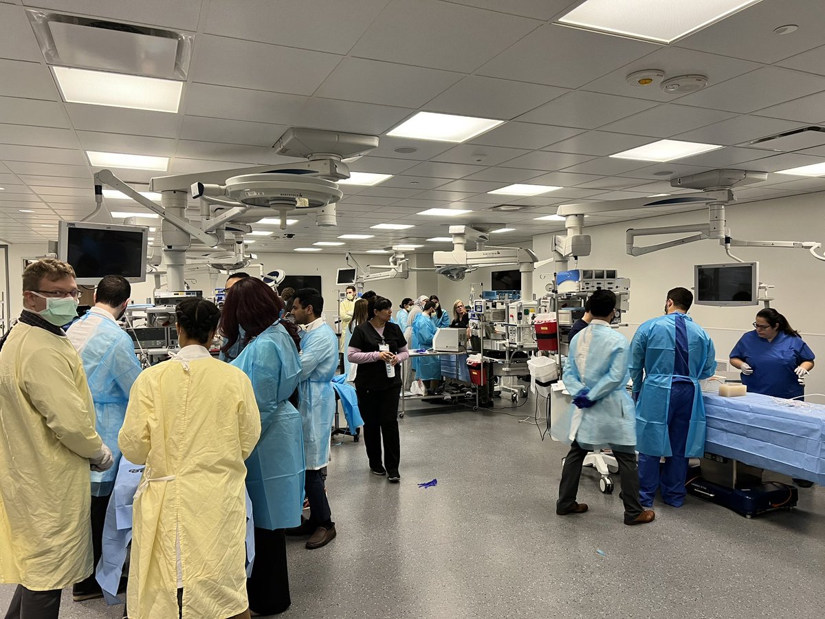 Dr Kerri Simo, Division Chief of HPB Surgery has arranged a surgical simulation lesson for our residents on intraoperative hepatic ultrasound and microwave ablation! #rocketsurgery