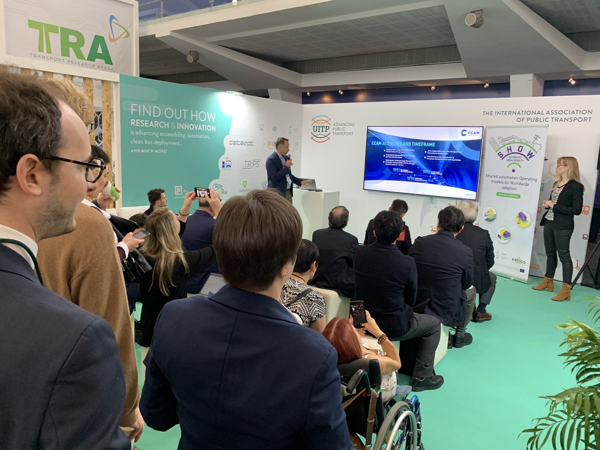 Our Vice-Chair, Serge van Dam introduced #CCAM Partnership at the <a href="/UITPEurope/">UITP Europe</a> presentation at <a href="/TRA_Conference/">TRA Conference</a>, followed by <a href="/HenrietteCornet/">Henriette Cornet</a> explaining how <a href="/SHOW_H2020/">SHOW</a> project fits in with shared automated mobility real-life demos across Europe.