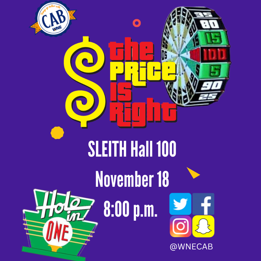 WNE_Involvement's tweet photo. Join CAB for their version of The Price is Right! https://t.co/y0gVq5U3zr