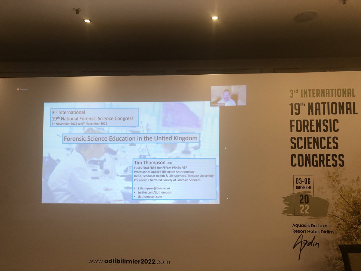Thank you for the very informative presentation on forensic science education system in the UK and future directions @tjuthompson <a href="/TeesUniSHLS/">@TeesUniSHLS</a> <a href="/CharterForSci/">CSoFS</a> <a href="/atud1992/">Adli Tıp Uzmanları Derneği</a> 👏